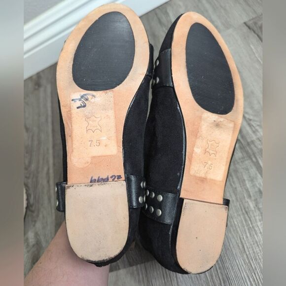 Madison Harding Leather wrap studded harness suede booties womens 7.5 - Picture 8 of 8